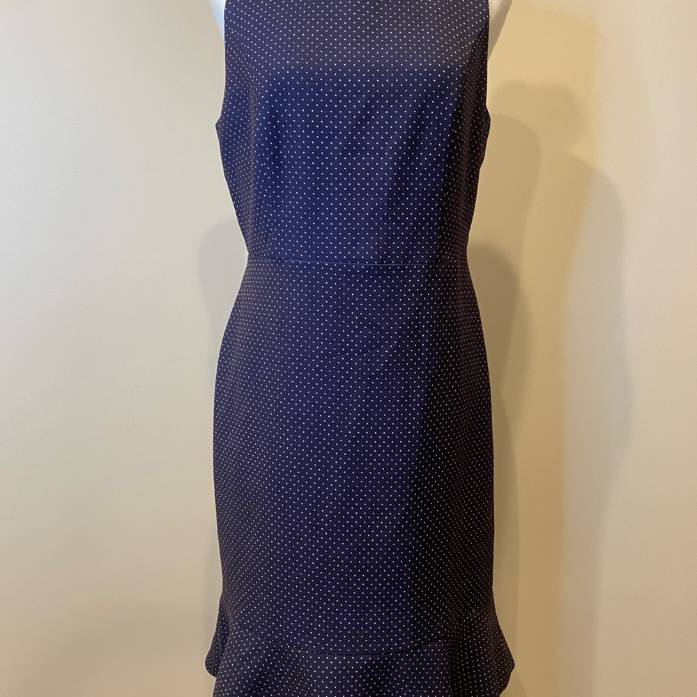 J. Crew Navy and White Midi Dress